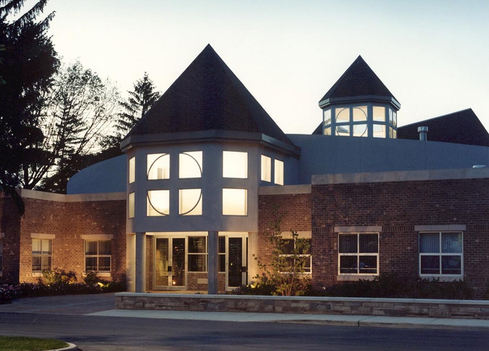 The main entrance of Corpus Christi.